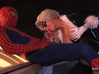 Spiderman fucks hot blondie babe
